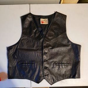 The Leather Shop Vintage Men's black leather vest